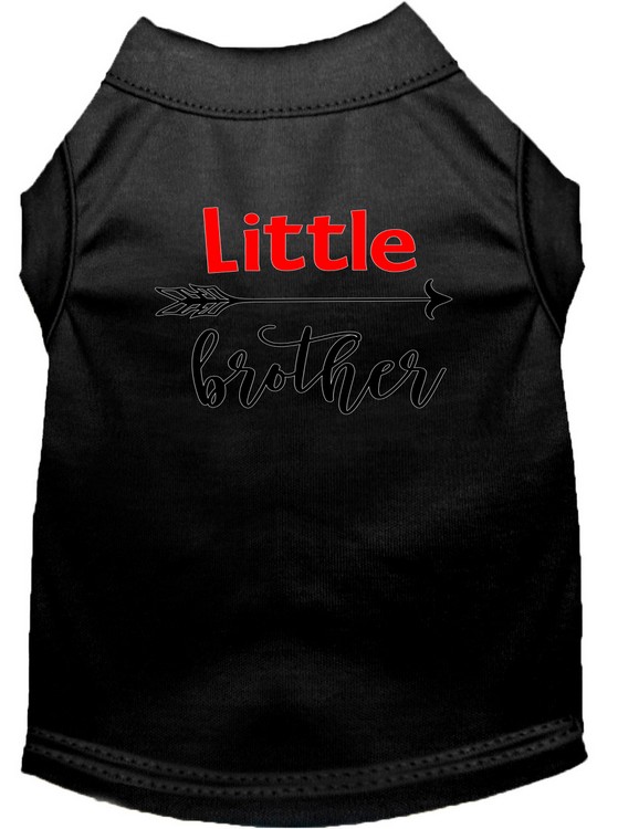 Little Brother Screen Print Dog Shirt Black Med